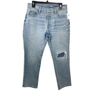 NWT Old‎ Navy High Rise Slouchy Straight Jeans Size 4 Petite Secret-Slim Pockets